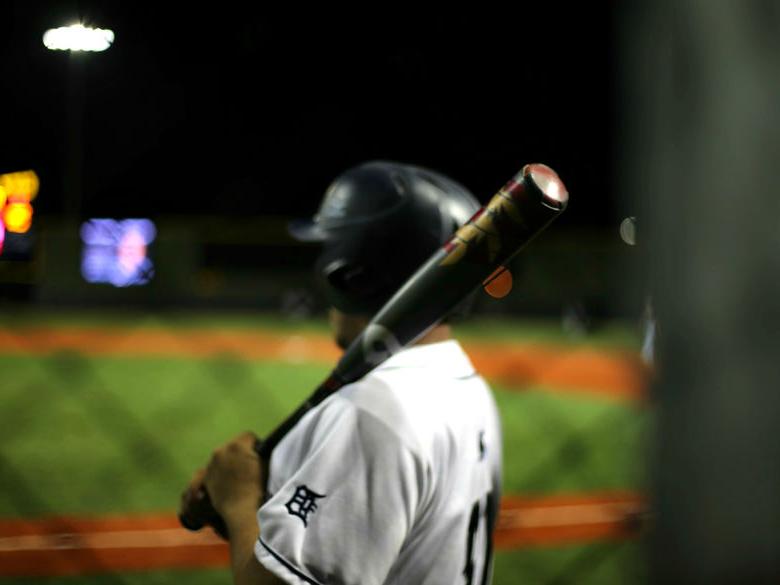 picture of DuBois baseball player standing in on-deck circle